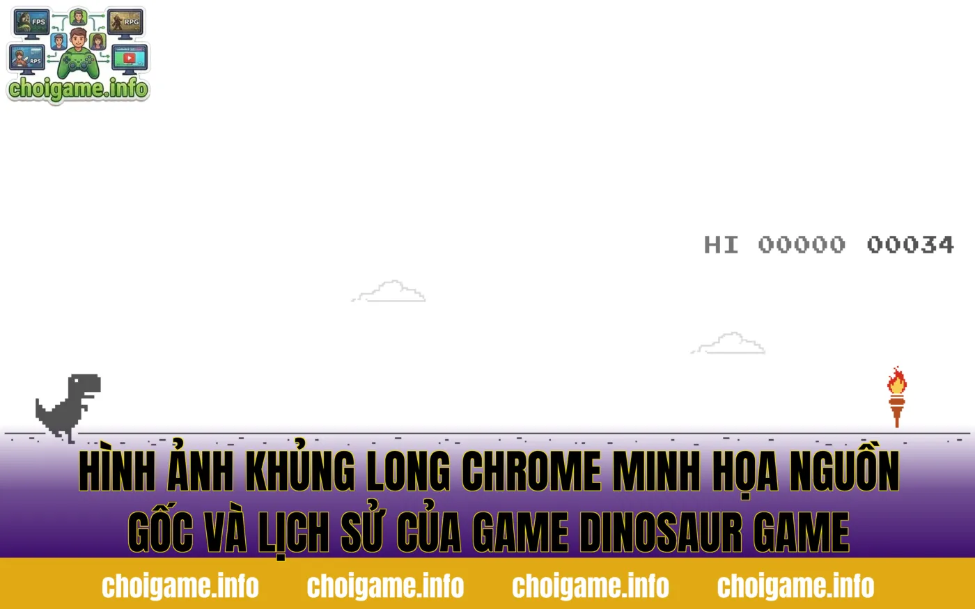 Hình ảnh khủng long Chrome minh họa nguồn gốc và lịch sử của game Dinosaur Game