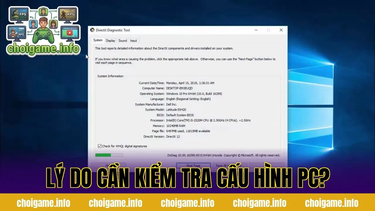 Lý do cần kiểm tra cấu hình PC?