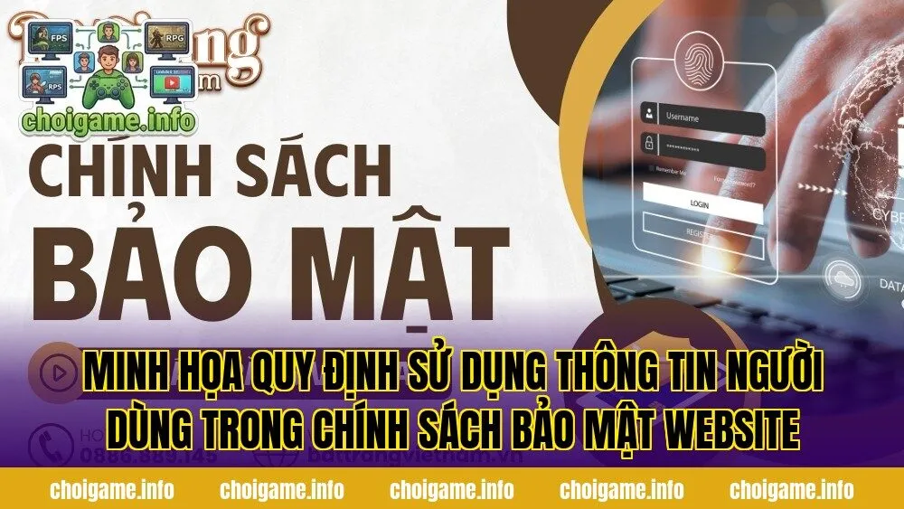 Minh họa quy định sử dụng thông tin người dùng trong chính sách bảo mật website
