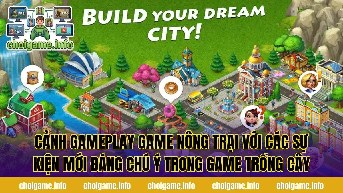Cảnh gameplay game nông trại với các sự kiện mới đáng chú ý trong game trồng cây