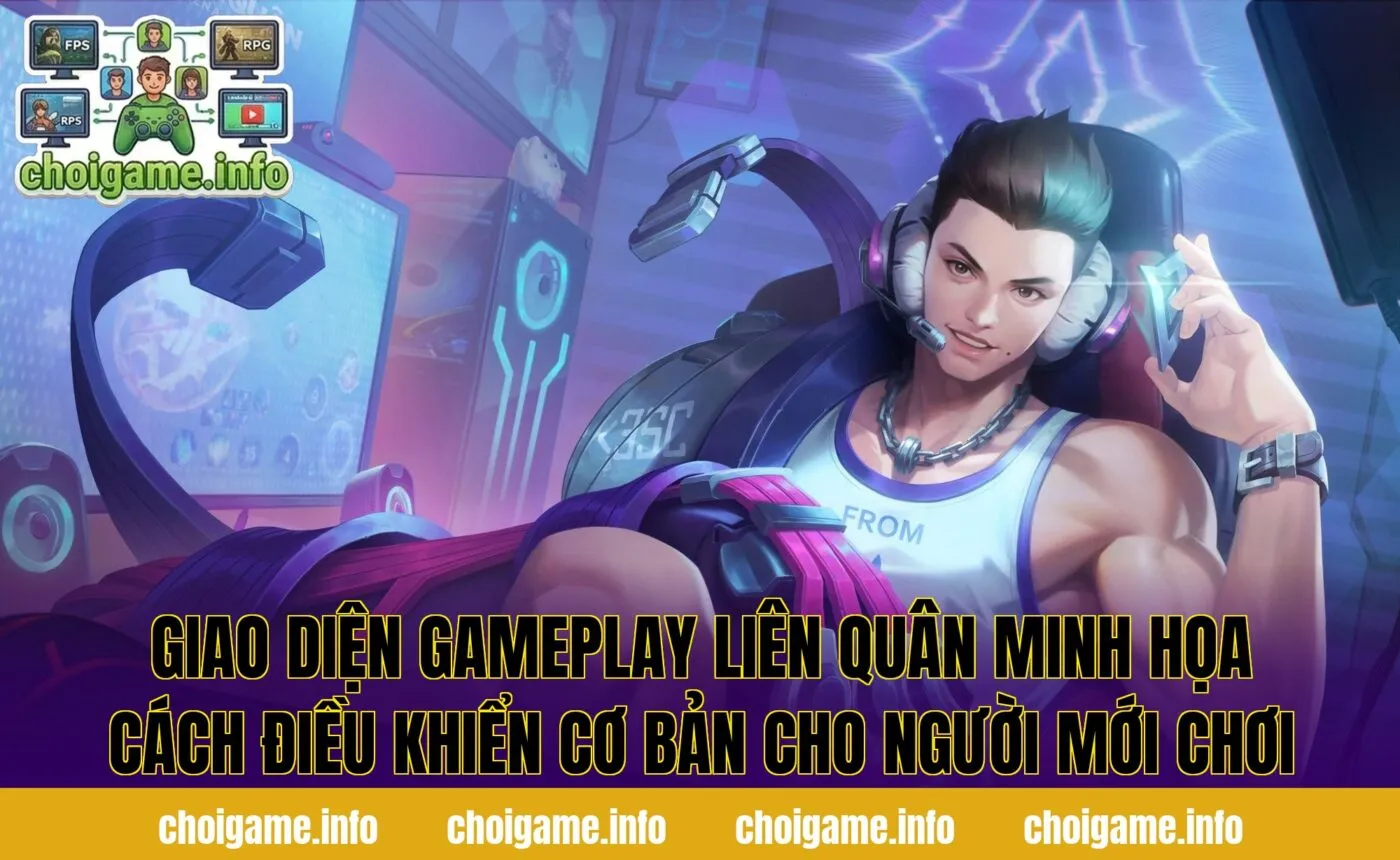 Giao diện gameplay Liên Quân minh họa cách điều khiển cơ bản cho người mới chơi