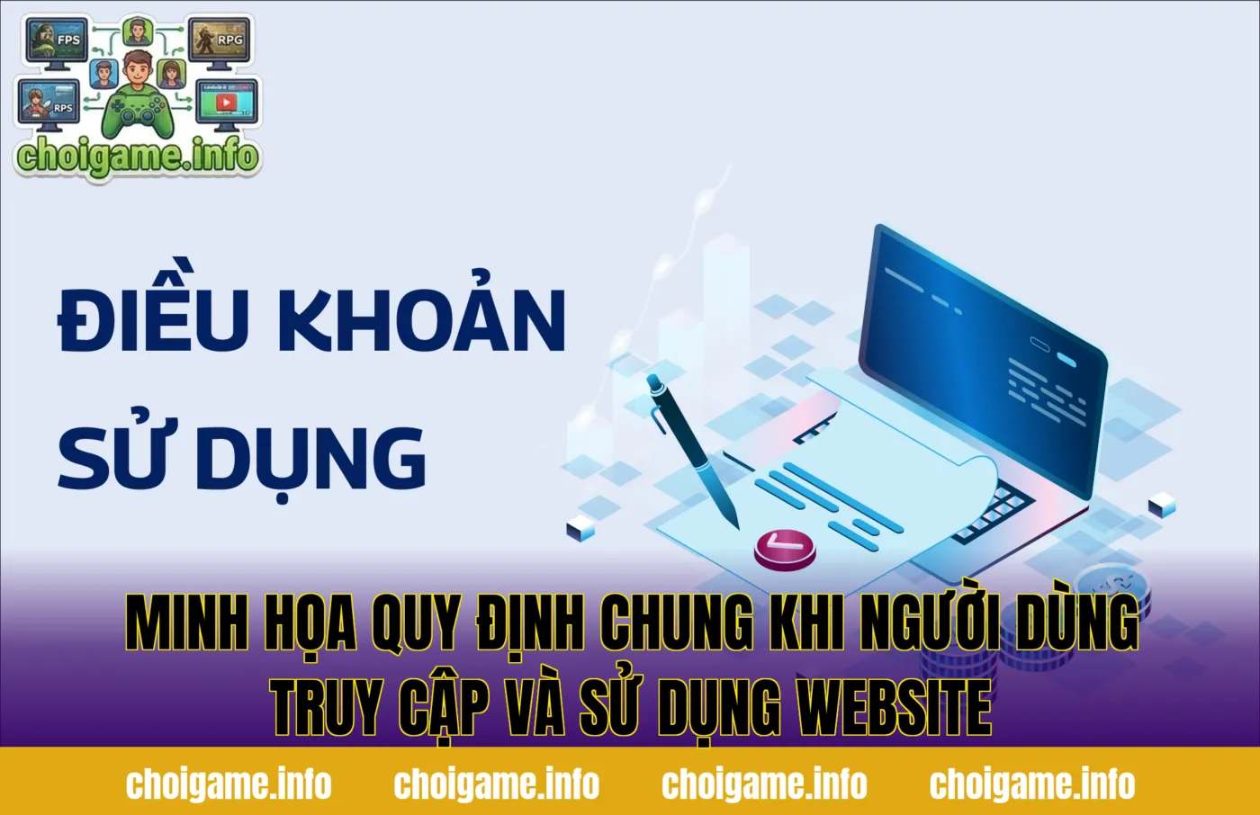 Minh họa quy định chung khi người dùng truy cập và sử dụng website